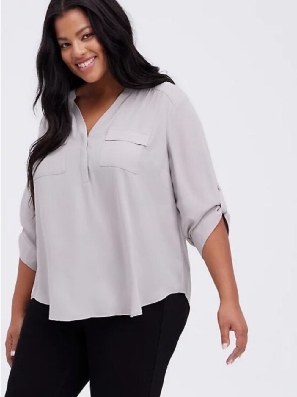 torrid Harper Georgette 3/4 Sleeve Blouse